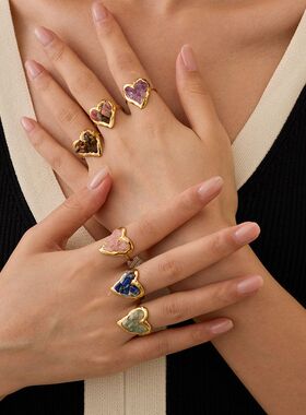 INS风欧美新款精致小巧不锈钢镀