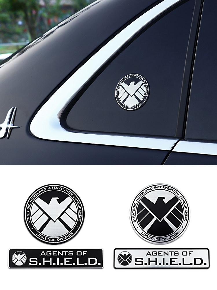 神盾局车贴汽车金属贴铝合金车身贴划痕遮挡贴纸漫威车贴创意个性