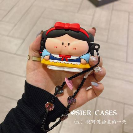 白雪公主freebudspro3保护套适用华为4e苹果耳机保护壳airpodspro3软壳15promax防摔freeclip保护壳5胖脸女孩