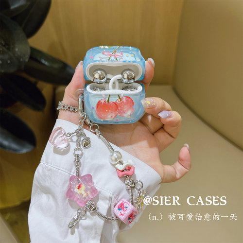 半透蓝小清新耳机保护壳