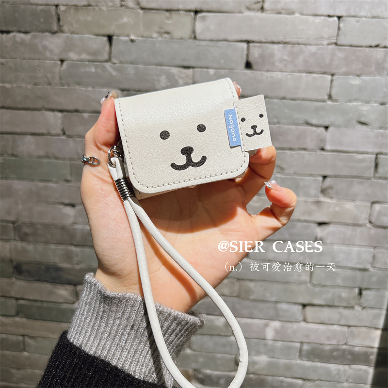 白色连体式皮壳耳机保护套