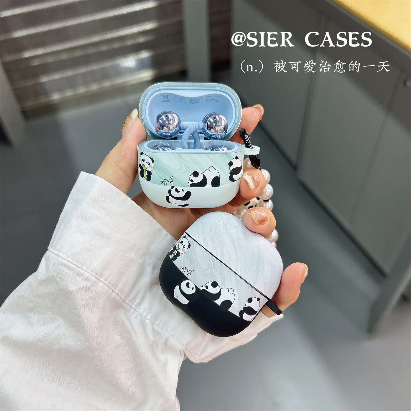 适用于华为freeclip2保护壳熊猫