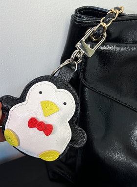 MeSureOne 小企鹅手工缝制真皮包包挂件生日礼物女生书包挂饰包挂