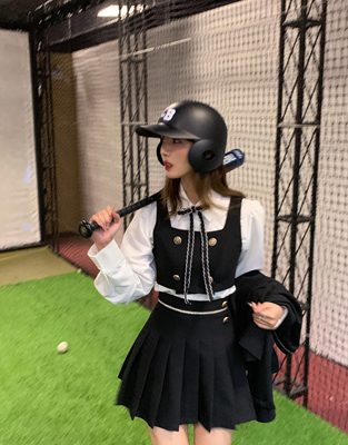 学院风少女百褶裙西装减龄运动