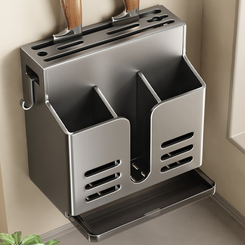 菜刀架筷子刀架一体刀具壁挂式多功能勺子收纳架家用厨房置物架子