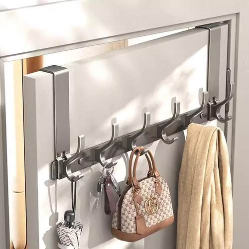 门后挂钩免打孔挂衣架置物衣服收纳架入户门上挂架壁挂衣钩门背式