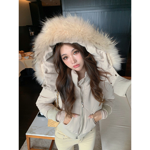 秋冬貉子毛领短款 PickRui 睿哥 芬兰雪镜 保暖外套 羽绒服女新款