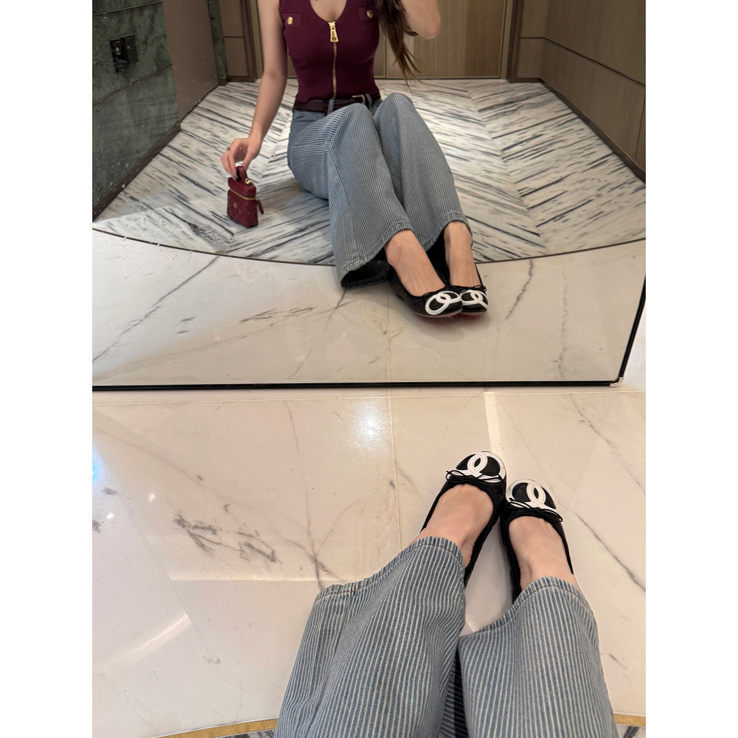 PickRui睿哥 黑白康鹏小单鞋女夏季新款平底鞋圆头百搭韩系图片