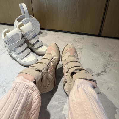 PickRui 睿哥 万物皆可搭1sabel法式高帮增高鞋女厚底高跟休闲鞋