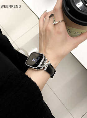 法棍高级小众真皮表带凯旋适用AppleWatch11苹果手表iwatchS10978