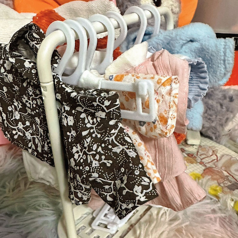 20cm棉花娃娃衣服收纳置物架15cm娃衣挂衣架bjd明星玩偶衣撑衣柜