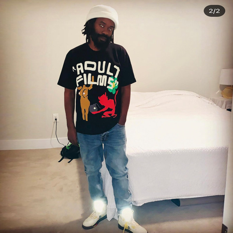 2022ss美式欧美高街风侃爷kanye发泡印花短袖t恤男女情侣上衣潮夏