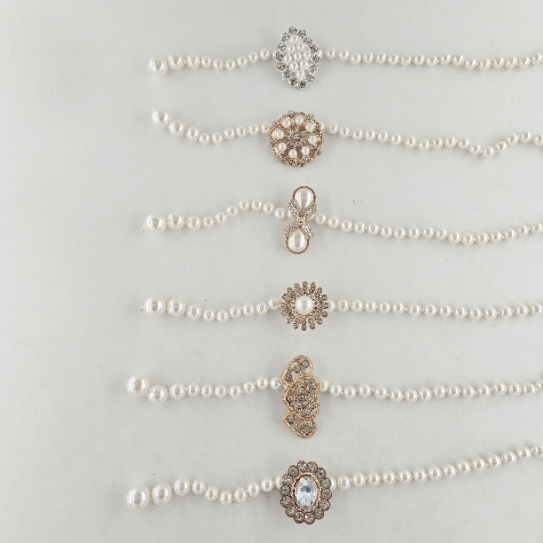 新款珍珠腰链女士腰带时尚配连衣裙装饰水钻珍珠串珠链