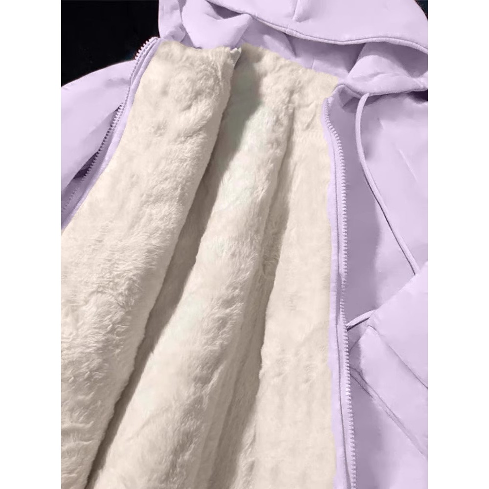 免费试穿】加绒厚连帽卫衣外套女