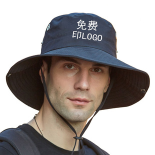 渔夫帽定制户外钓鱼帽子防晒帽女夏季男士透气遮阳渔夫帽大檐diy