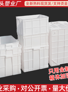白色周转箱长方形塑料养龟箱带盖物流运输塑料箱家用零食收纳胶箱