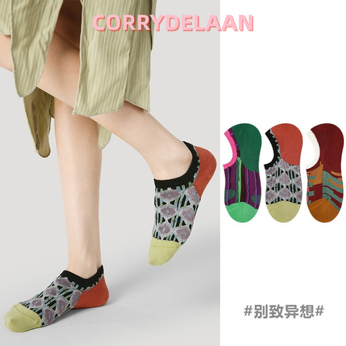 3双装夏季薄款船袜低帮浅口袜子女硅胶防滑不掉跟短袜个性隐形袜