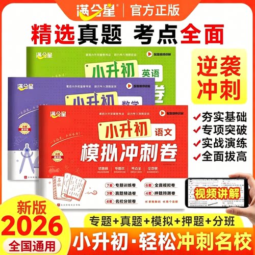 小升初真题卷小升初模拟冲刺卷语文数学英语人教版北师大版苏教版语数英六年级下册全套试卷小升初总复习练习题小学升初中考试