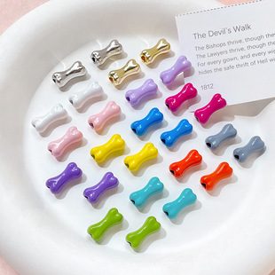 ins合金趣味骨头珠大孔隔珠diy手链项链耳饰串珠配件材料