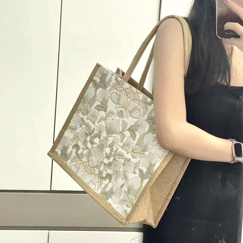 麻布女手提麻布手提袋时尚