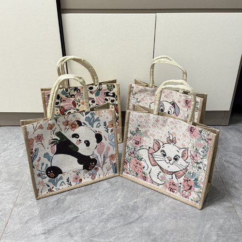 麻布手提袋子新款卡通大容量