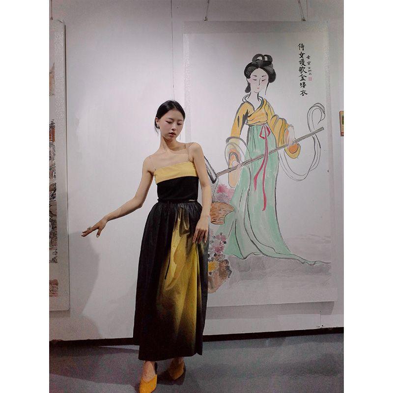 新中式国风抹胸吊带裙女