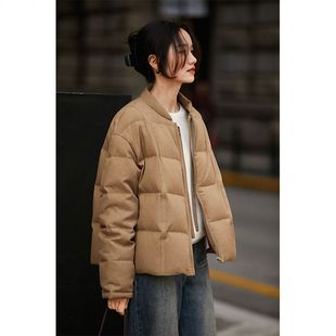 2024冬季新款 精纺毛感/系带 羽绒服外套女