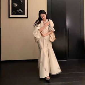 水墨晕染新中式连衣裙女夏新款国风裙子印花网纱复古长裙