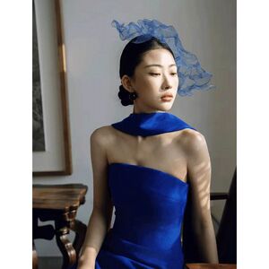 新娘晨袍长裙婚礼订婚轻奢晚礼服连衣裙夏季高级感小众简约敬酒服