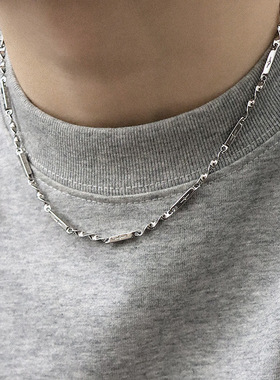 莫比乌斯项链男钛钢不掉色拼接星芒设计感嘻哈百搭配饰女简约饰品