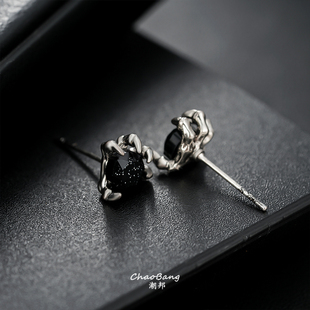 星空龙爪耳钉男小众个性设计百搭耳饰女高级感时尚单只ins饰品