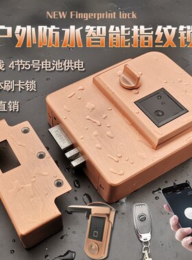 不锈钢户外防水IC刷卡遥控指纹门锁别墅铁艺大门锁电子门锁电控锁