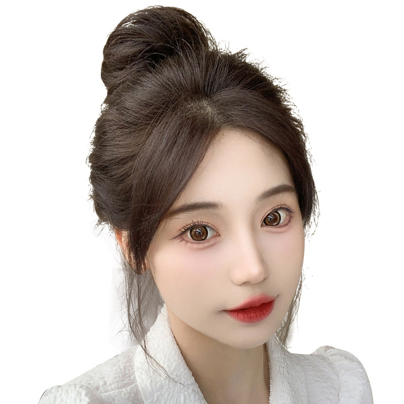 好货丸子头假发花苞头真发发圈蓬松自然盘发神器假发圈头花汉服假
