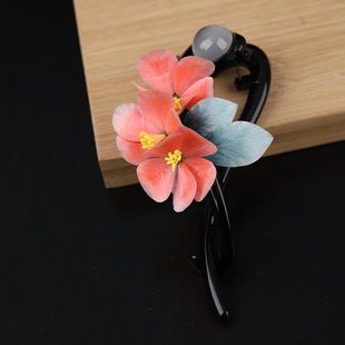 【云裳】新中式非遗绒花抓夹旗袍盘发国风花朵发饰手工配饰送礼