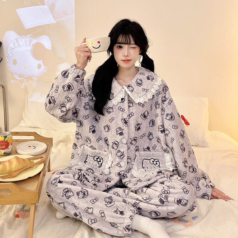 珊瑚绒初中学生卡通加厚睡衣