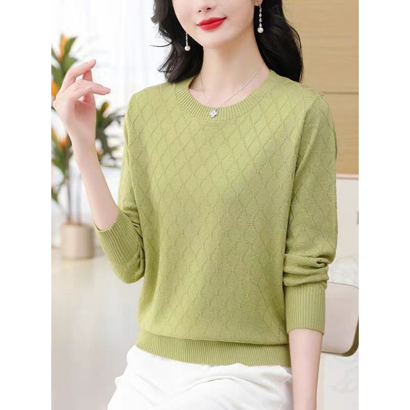 进口羊绒毛衣女25秋冬新款圆领宽松打底衫显瘦针织衫纯色长袖内搭