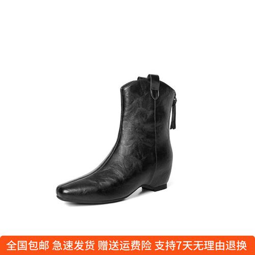 商场同款2026冬款女靴内显瘦时装靴弹力靴尖头优雅女短靴G5Z1DDZ6