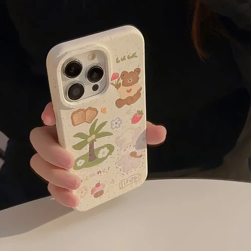 椰树小熊14ProMax手机壳13适用16苹果iPhone可降解12全包XR15