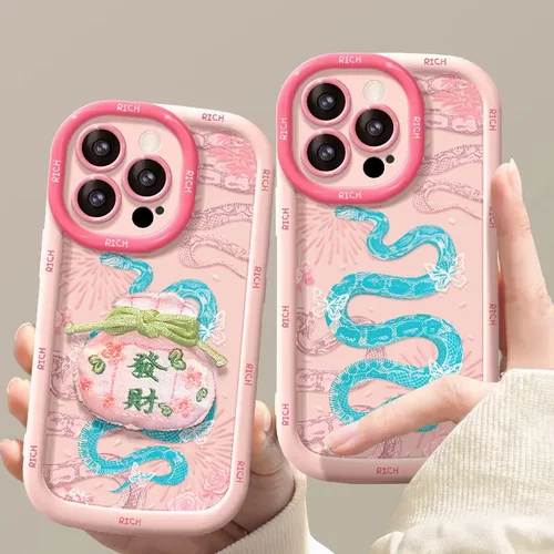 发财福袋支架适用苹果16promax手机壳iphone15全包防摔14软硅胶13
