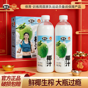 椰谷大瓶鲜椰汁1.08kg*4椰肉生榨椰子汁聚餐宴会椰奶植物蛋白饮料
