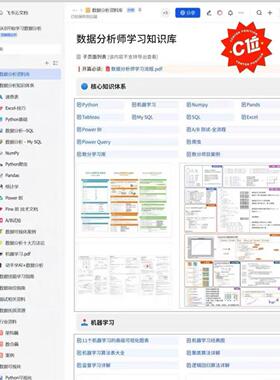 数据分析学习资料合集包含Python SQL Excel Power BI等多个数据