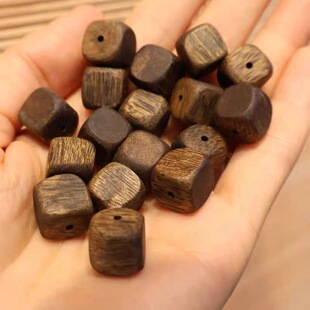 天然沉香手串方糖珠散珠子【手串DIY】木质单珠吊坠项链天然臻品