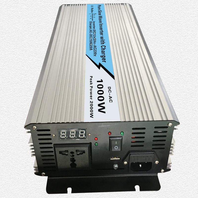 足功率带数显 1000W/12V24V 太阳能/家用  纯正弦波带充电逆变器