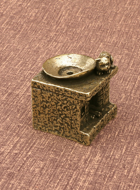 复古怀旧农村土灶黄铜摆件创意柴火灶家居装饰品中式黄铜摆件古玩