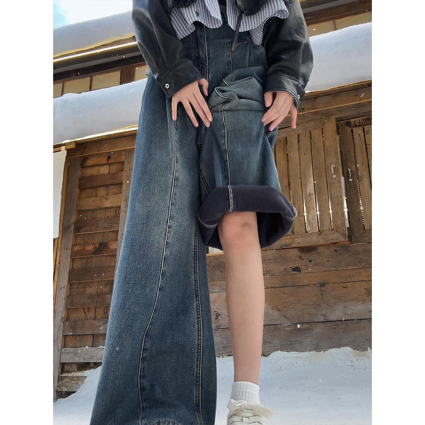 复古加绒加厚牛仔裤女大码冬梨型身材bf慵懒风裤子胖mm宽松阔腿裤,女装/女士精品,大码裤装,淘宝优惠券,粉丝福利购,淘宝优惠卷