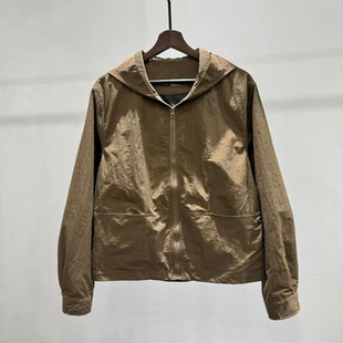 连帽夹克男春季宽松拉链时尚简约百搭潮流大口袋外套长袖休闲上衣