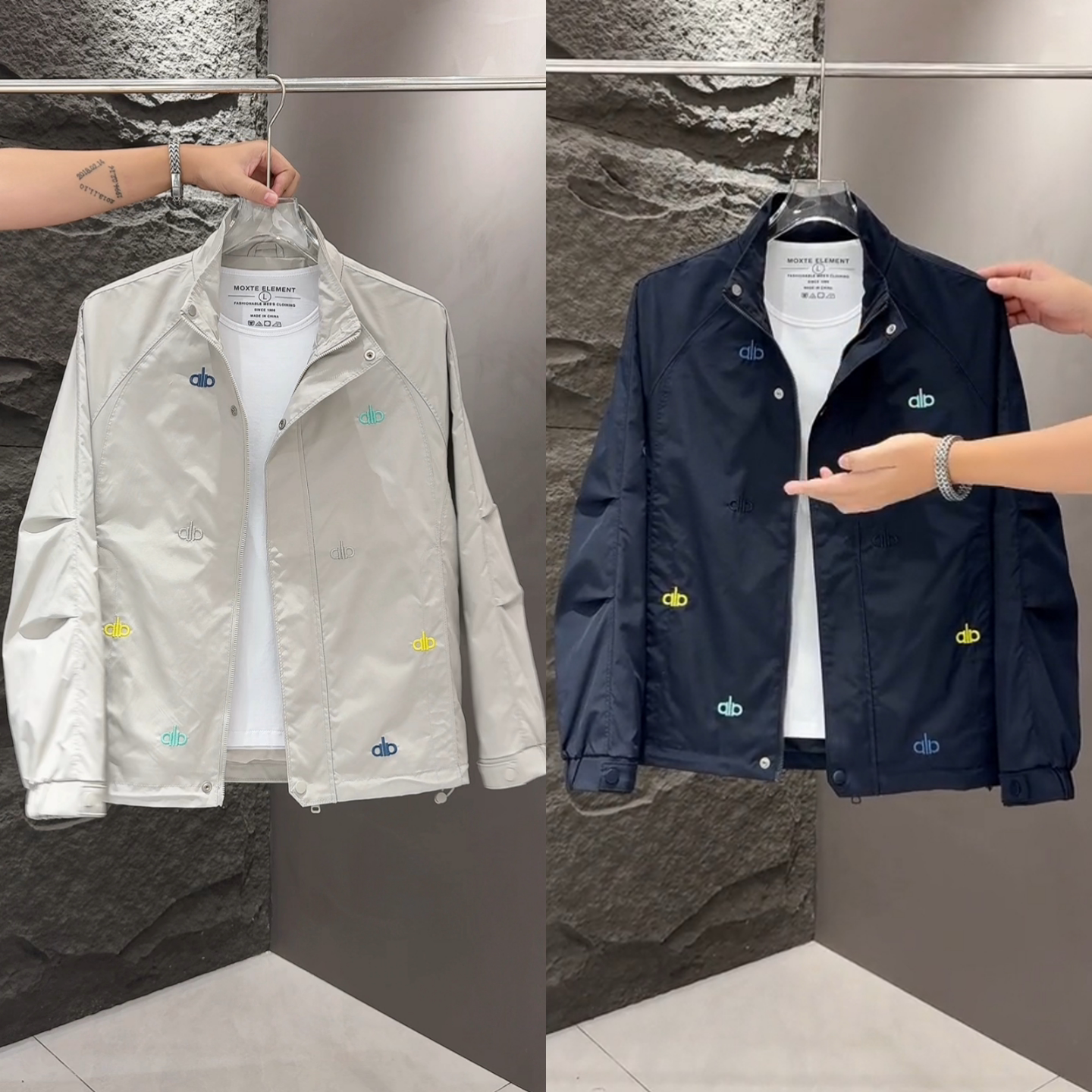 秋季上新男士时尚潮牌轻奢百搭小众字母设计感休闲外套夹克高品质