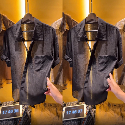 夏季薄款个性时尚设计感衬衫潮男