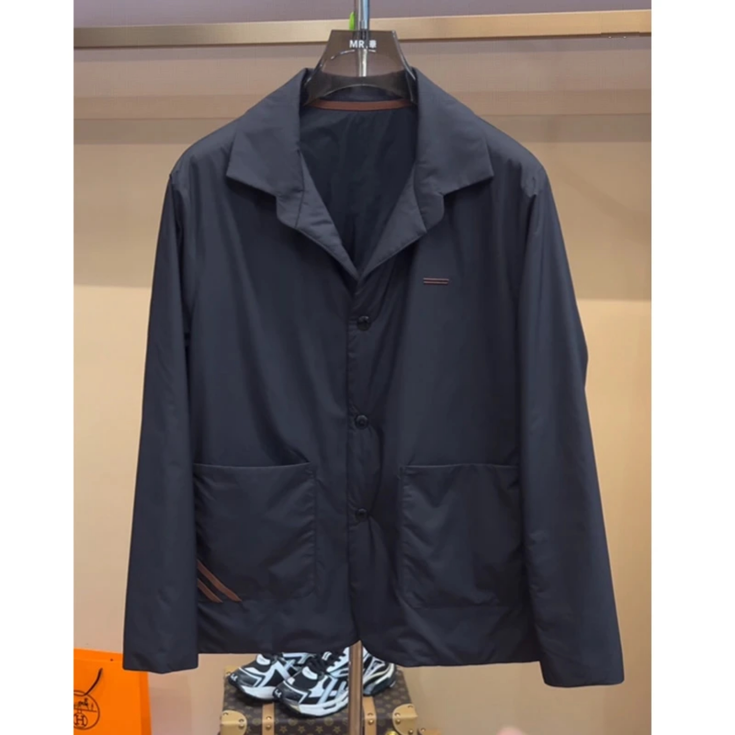 冬季新款男士时尚简约轻奢高级感老钱风翻领夹克棉服休闲百搭气质