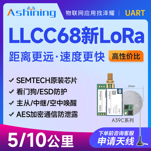无线中继收发模块LLCC68串口透传